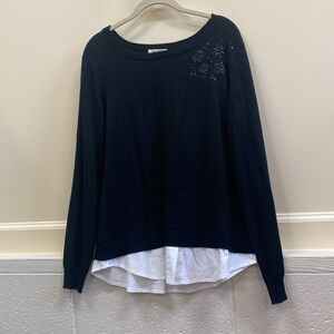 Olive and Vine M Black sequined sweater top